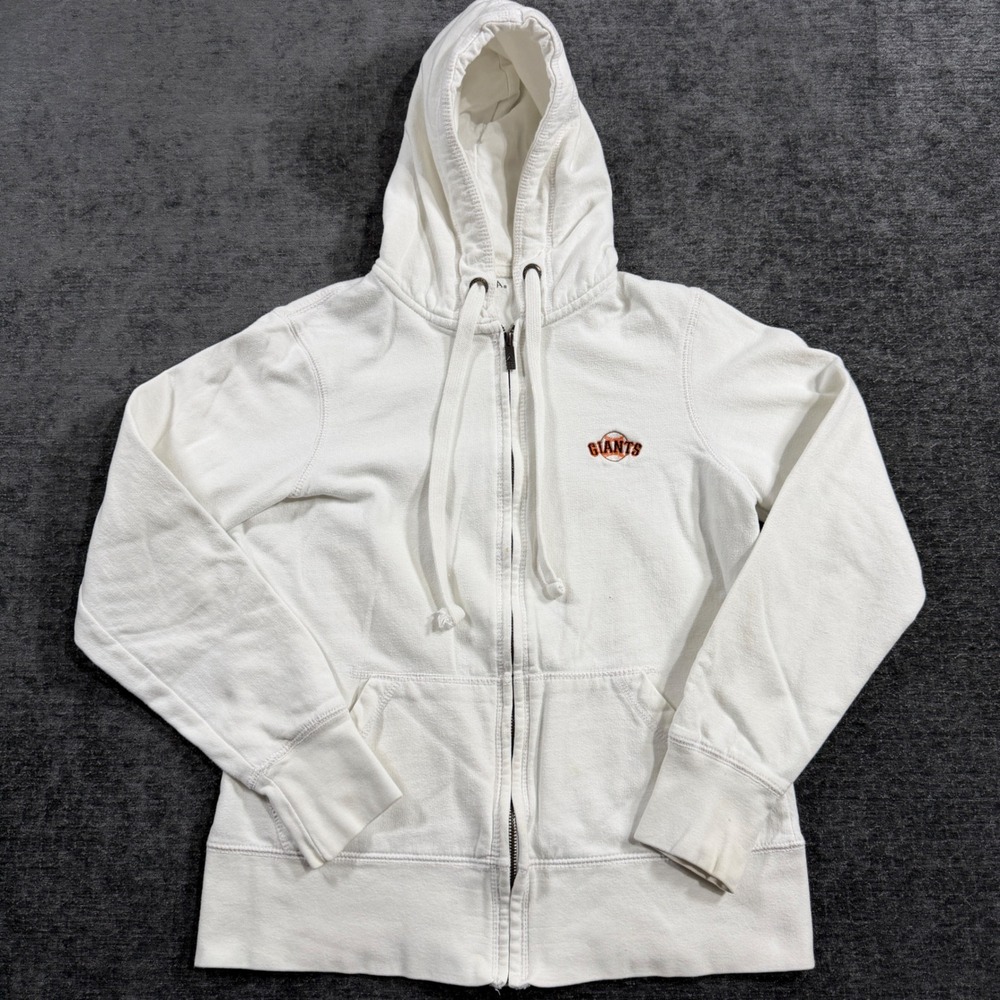Antigua Womens San Francisco Giants Full‎ Zip Hoodie White Size M Sweatshirt MLB